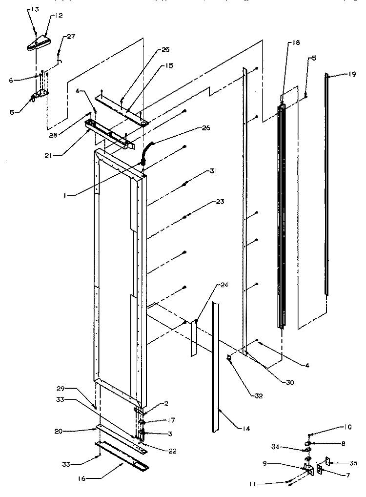 FZ DOOR HINGE & TRIM PARTS Diagram and Parts List for GRI2001W P1168202W W Amana Refrigerator