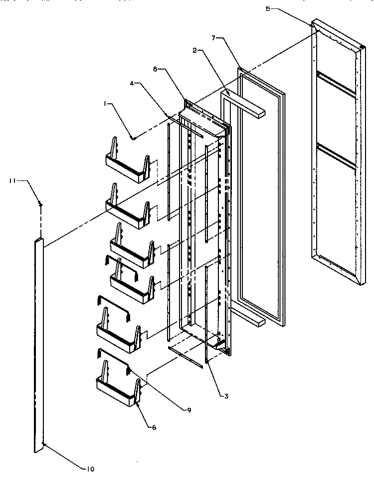 FZ DOOR Diagram and Parts List for GRI2001W P1168202W W Amana Refrigerator