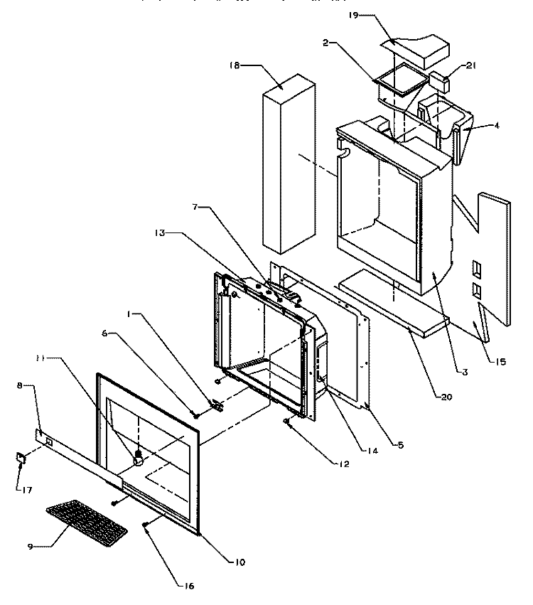 ICE AND WATER CAVITY Diagram and Parts List for GRH2402SW P1168104W W Amana Refrigerator