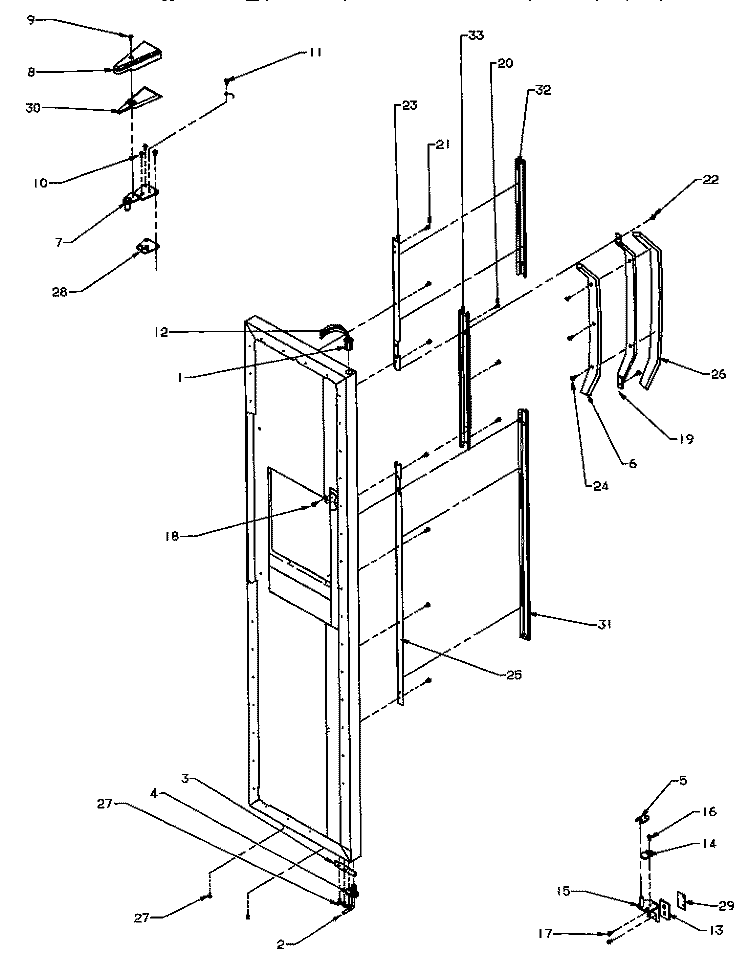 FZ DOOR HINGE AND TRIM PARTS Diagram and Parts List for SPD22Q2L P1181314W L Amana Refrigerator