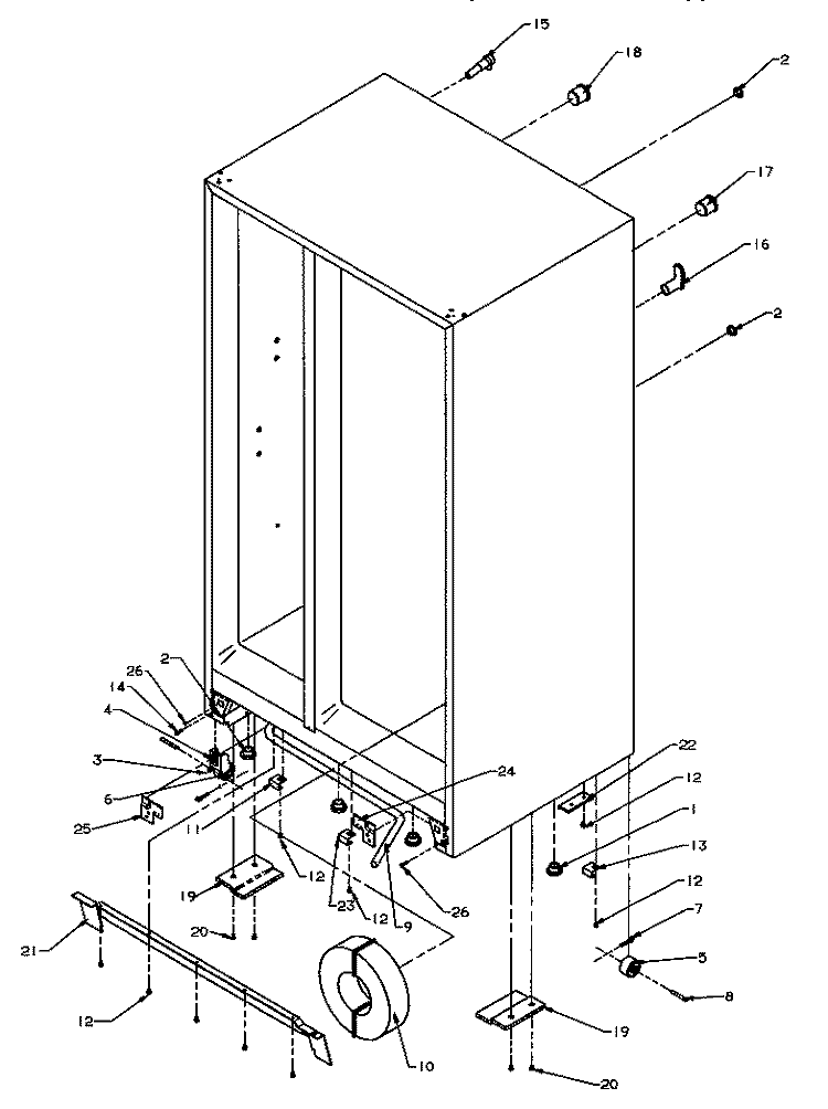 DRAIN AND ROLLERS Diagram and Parts List for SPD27Q2W P1181316W W Amana Refrigerator