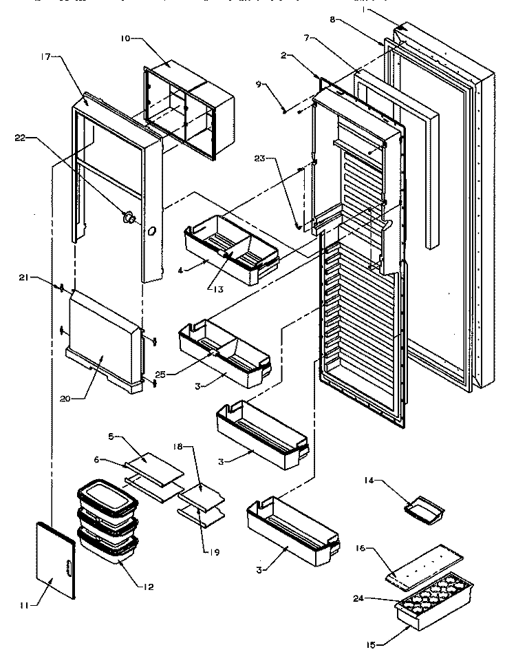 REF DOOR Diagram and Parts List for SXD27Q2E P1181313W E Amana Refrigerator