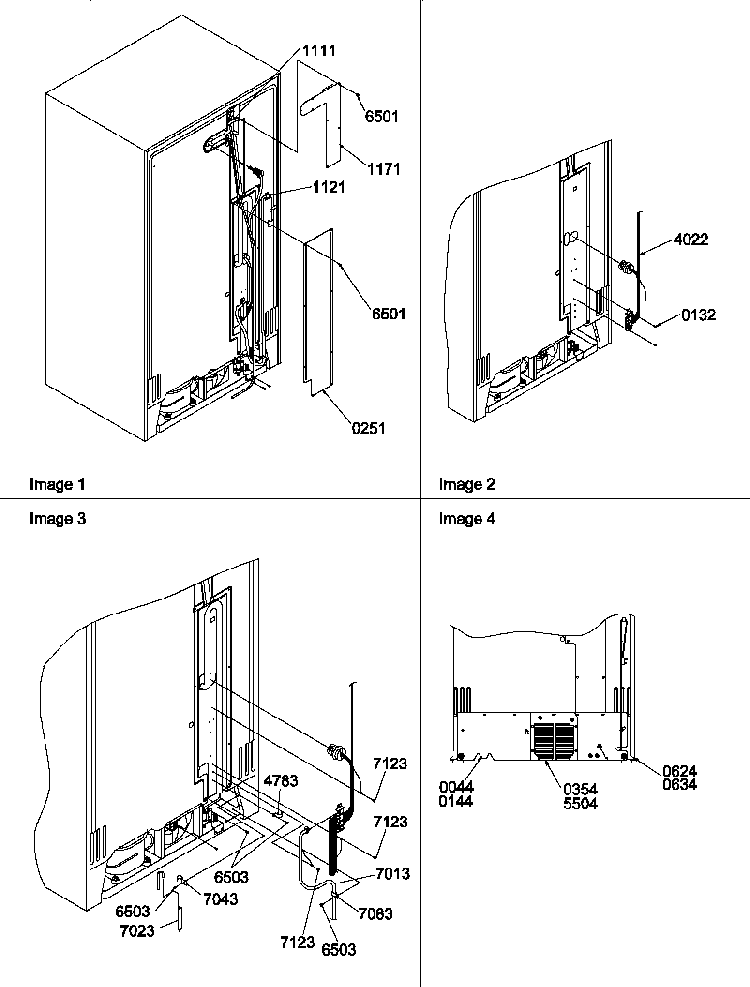 Cabinet Back Diagram and Parts List for SR25TE-P1194002WE  Amana Refrigerator