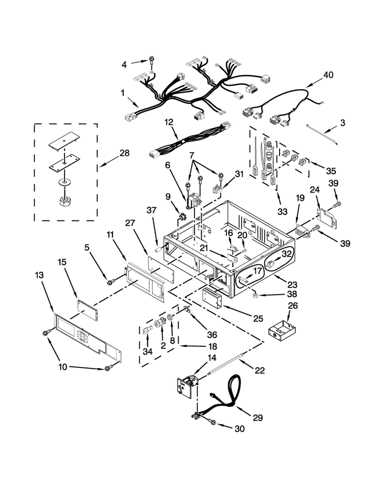 Control Panel And Separator Parts Diagram and Parts List for MLE26PDBYW1  Maytag Dryer