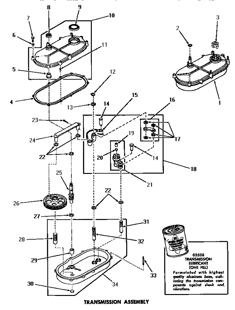 TRANSMISSION ASSY Diagram and Parts List for DA6191  Amana Washer
