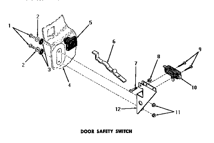 DOOR SAFETY SWITCH Diagram and Parts List for DA6191  Amana Washer
