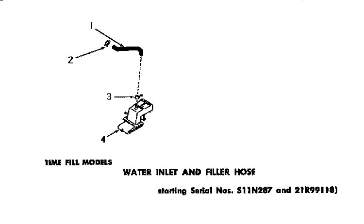 WATER INLET & FILLER HOSE Diagram and Parts List for DA6070  Amana Washer