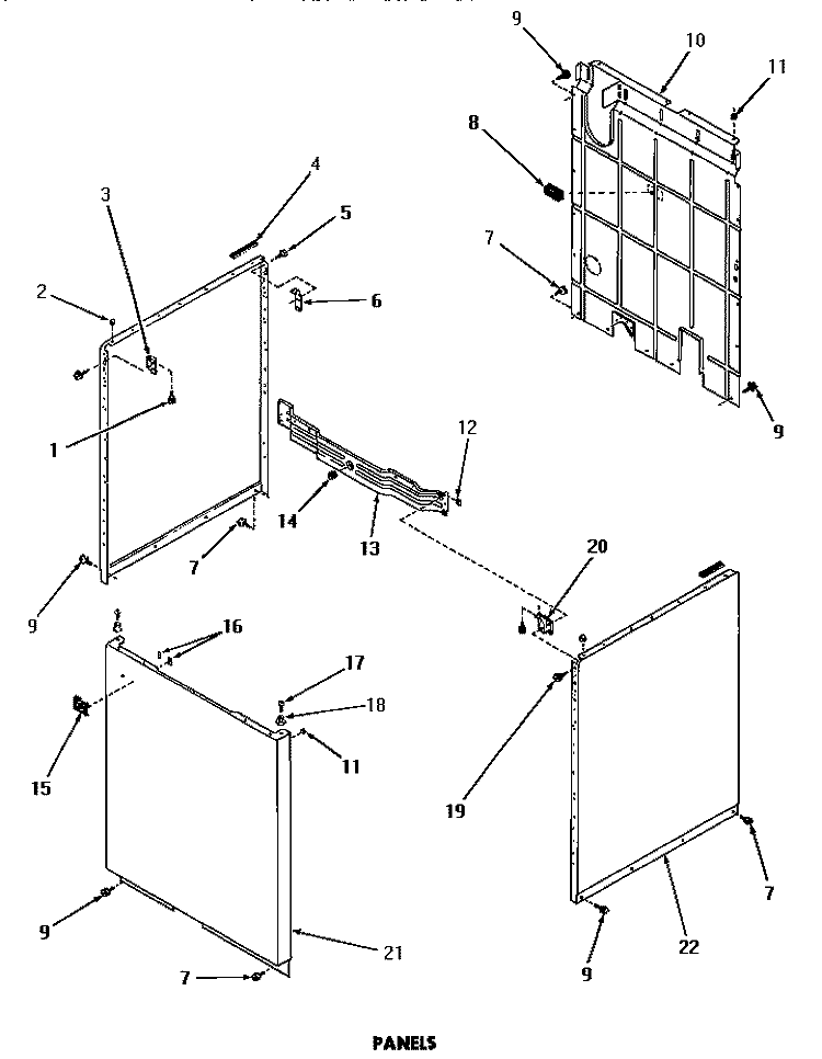 PANELS Diagram and Parts List for DA6070  Amana Washer