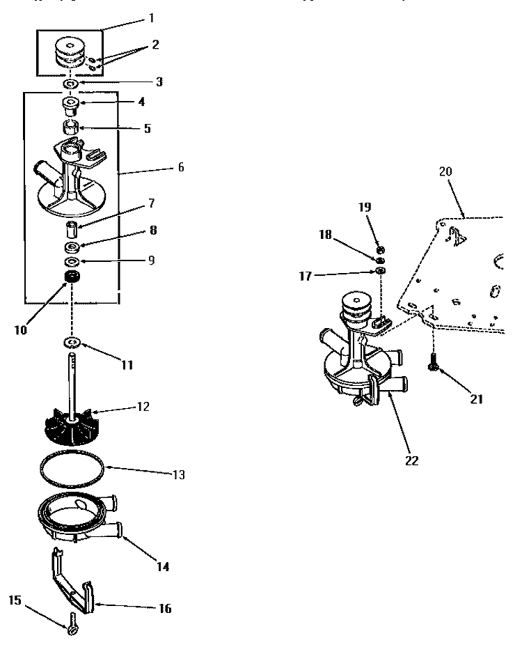23907 & 24304 PUMP ASSEMBLIES Diagram and Parts List for DA6070  Amana Washer