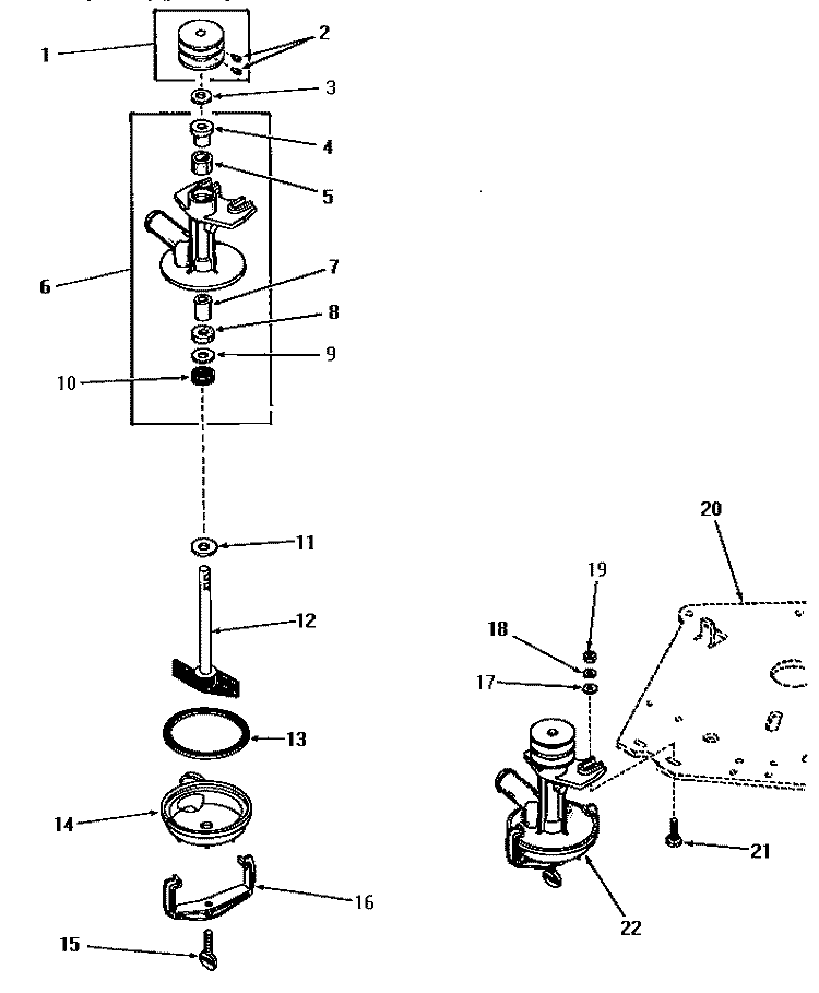 25178 PUMP ASSY Diagram and Parts List for DA6070  Amana Washer
