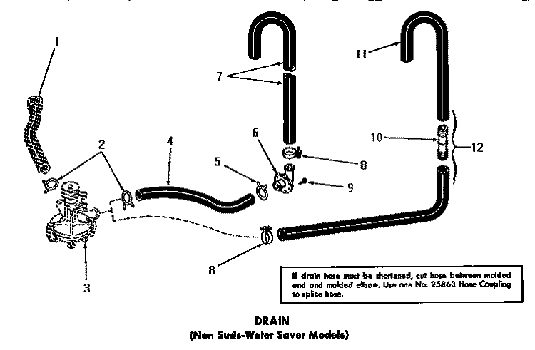 DRAIN Diagram and Parts List for DA6070  Amana Washer