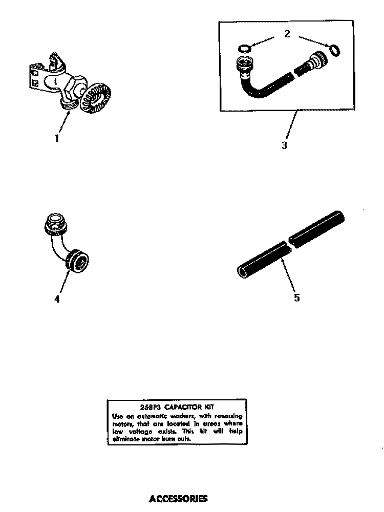 ACCESSORIES Diagram and Parts List for DA6123  Amana Washer