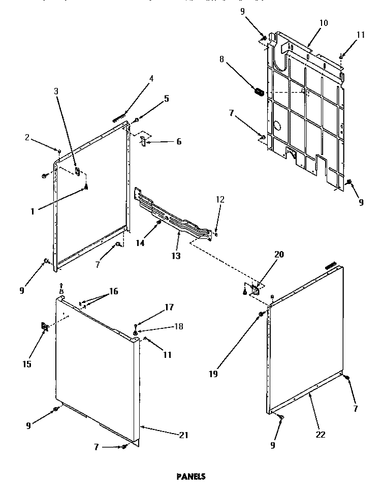 PANELS Diagram and Parts List for DA3820  Amana Washer