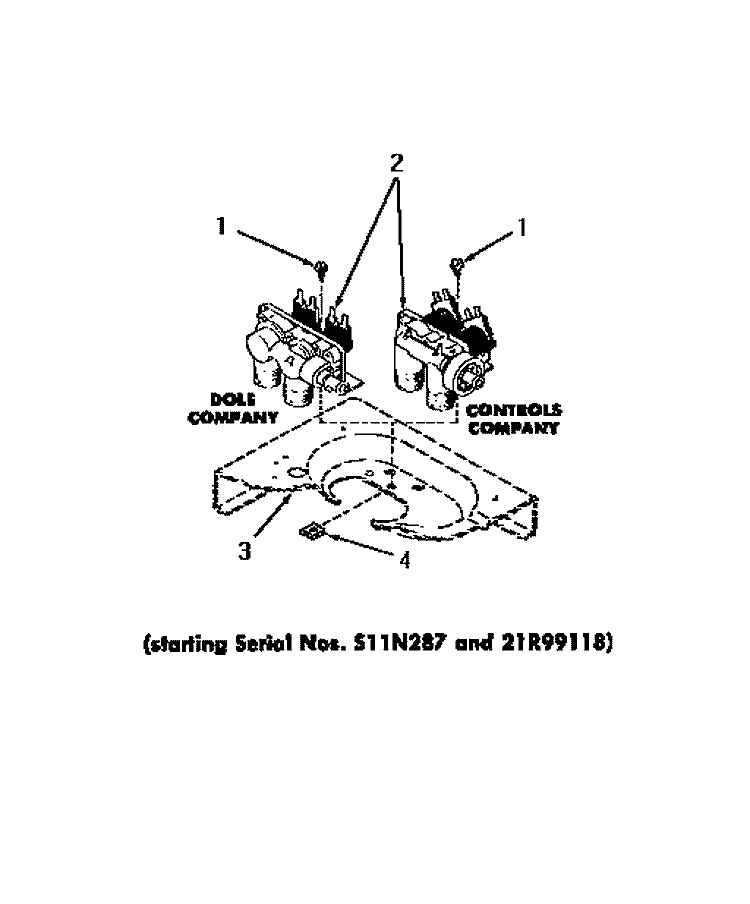 MIXING VALVES Diagram and Parts List for DA3820  Amana Washer