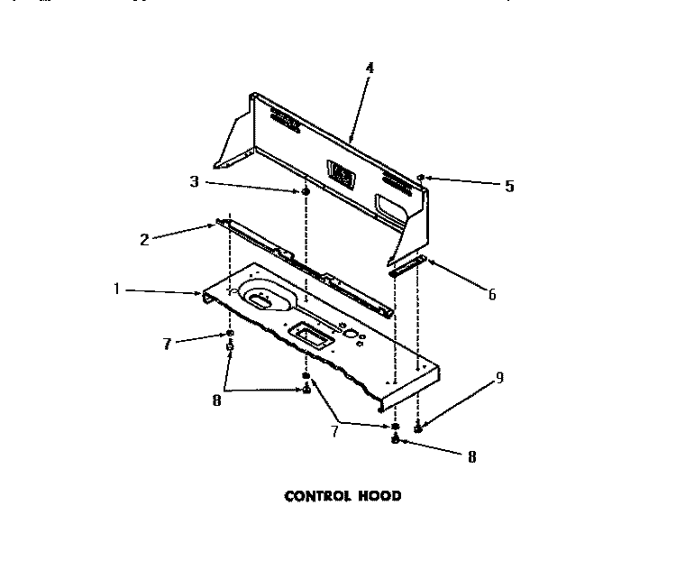 CONTROL HOOD Diagram and Parts List for FA3201  Amana Washer
