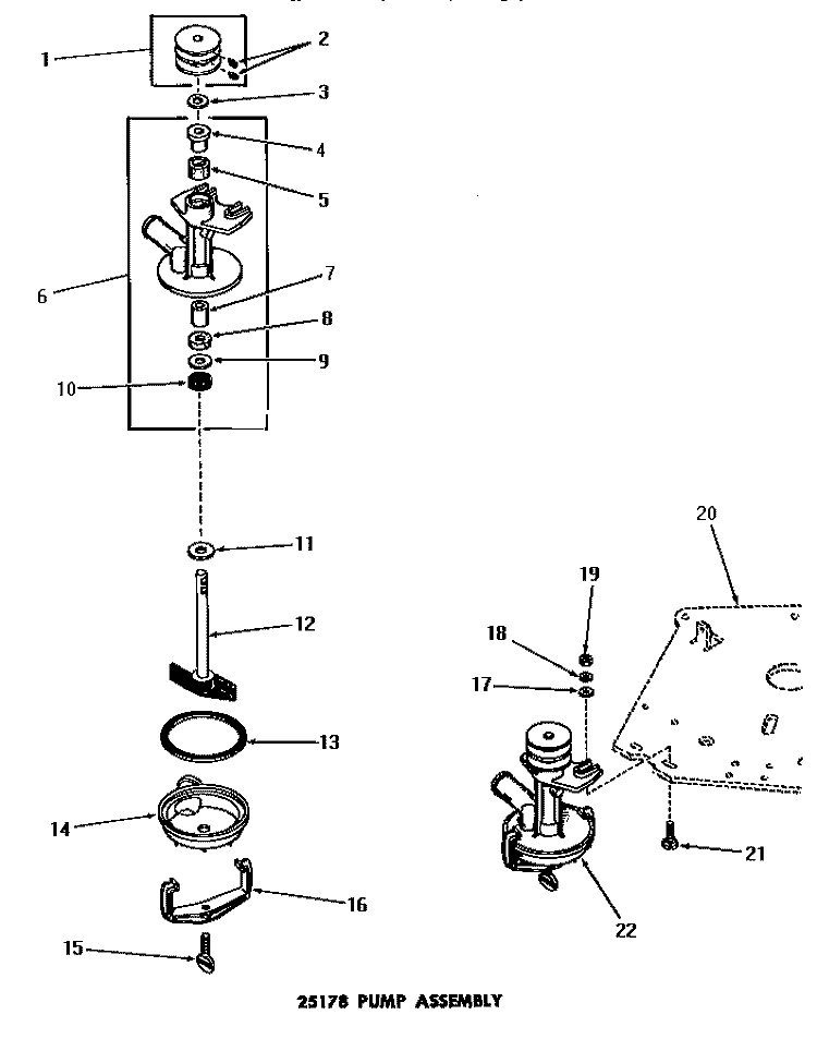25178 PUMP ASSY Diagram and Parts List for FA3201  Amana Washer