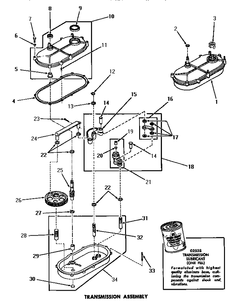 TRANSMISSION ASSY Diagram and Parts List for FA3201  Amana Washer