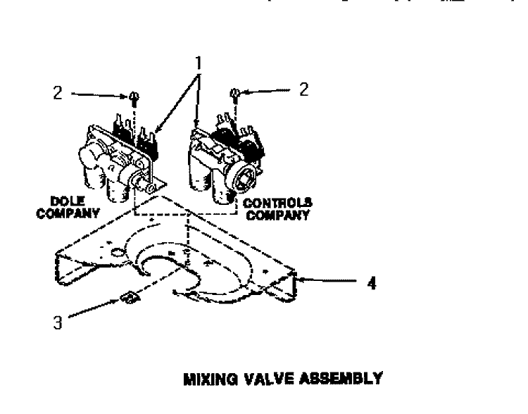 MIXING VALVE ASSY Diagram and Parts List for FA3050  Amana Washer