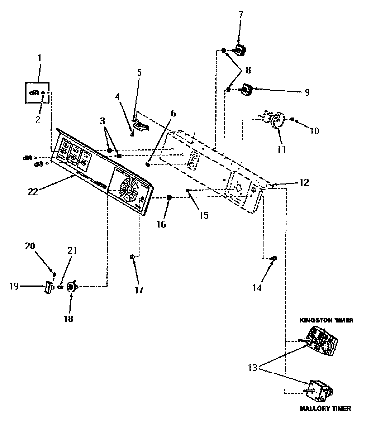 CONTROL PANEL AND CONTROLS Diagram and Parts List for FA9211  Amana Washer