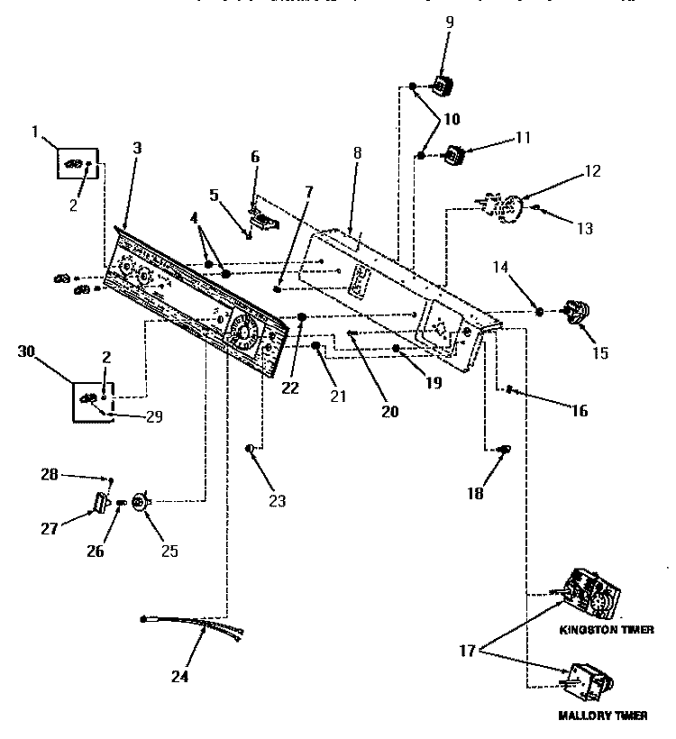 CONTROL PANEL AND CONTROLS Diagram and Parts List for FA9101  Amana Washer
