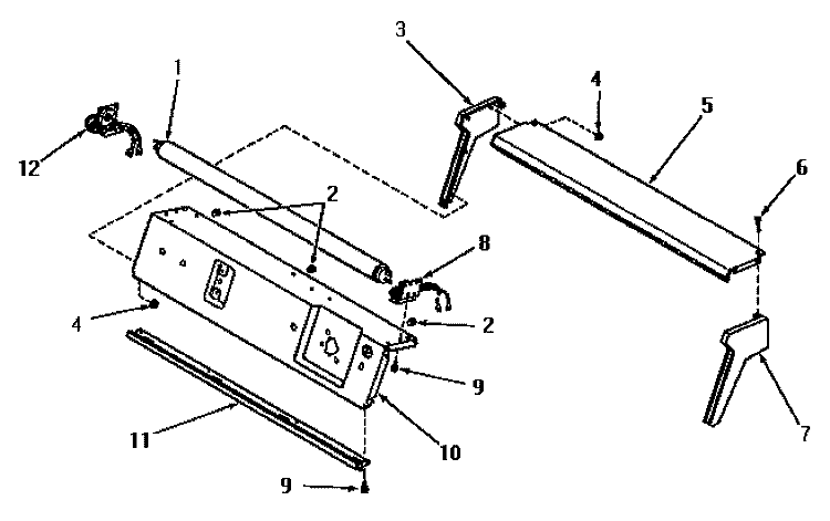 PAN SUPP PLT / CTRL HOOD ENDS & FLOUR TUBE Diagram and Parts List for FA9101  Amana Washer