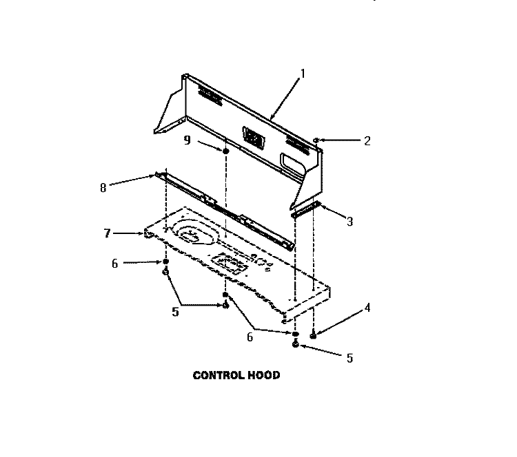 CONTROL HOOD Diagram and Parts List for FA4300  Amana Washer