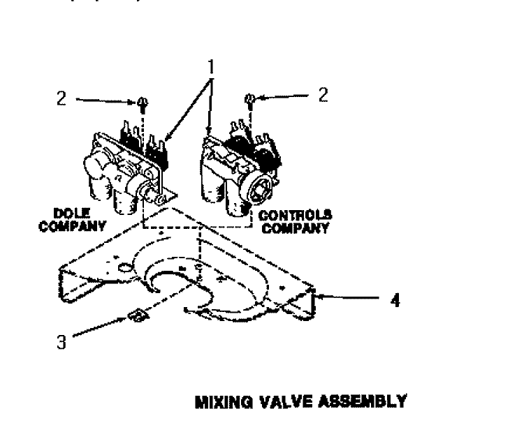 MIXING VALVE ASSY Diagram and Parts List for FA4300  Amana Washer