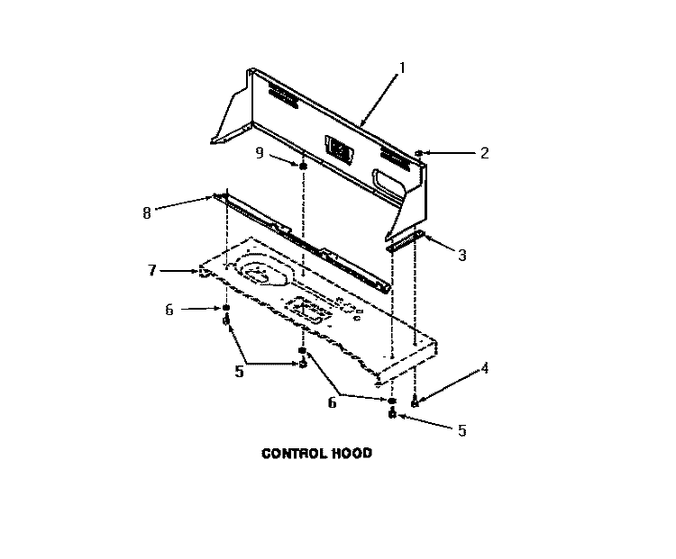 CONTROL HOOD Diagram and Parts List for FA6312  Amana Washer