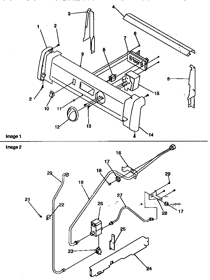 Backguard And Gas Supply Diagram and Parts List for ARG7200L-P1143323NL  Amana Range
