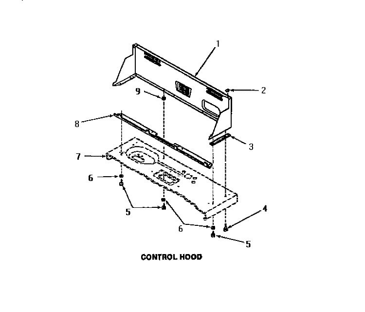 CONTROL HOOD Diagram and Parts List for FA2001  Amana Washer