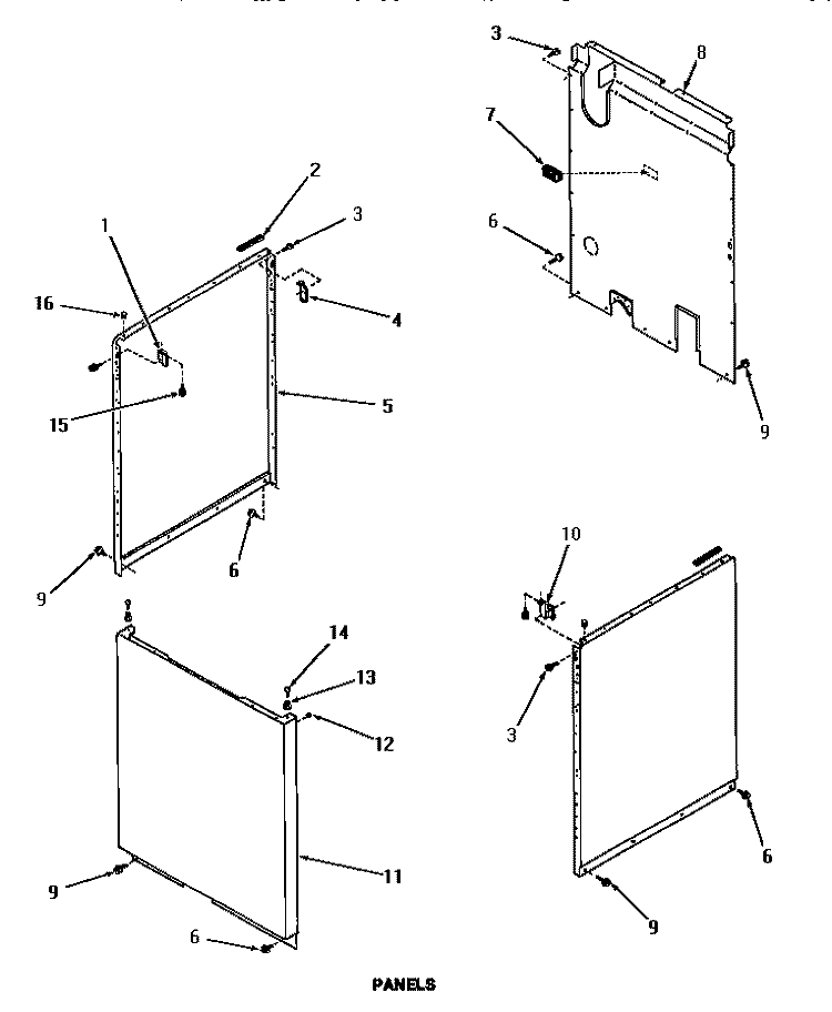 PANELS Diagram and Parts List for FA2001  Amana Washer