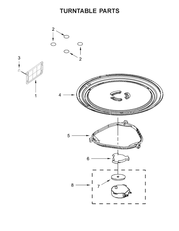 Turntable Parts Diagram and Parts List for YAMV1160VAB7  Amana Microwave