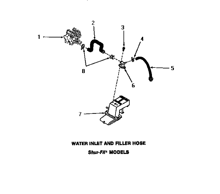 WATER INLET & FILLER HOSE Diagram and Parts List for FA6191  Amana Washer