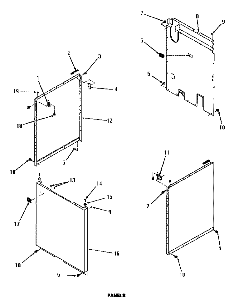 PANELS Diagram and Parts List for FA6191  Amana Washer