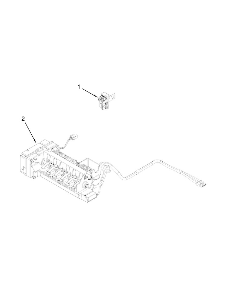 Icemaker Parts Diagram and Parts List for MFT2976AEW03  Maytag Refrigerator