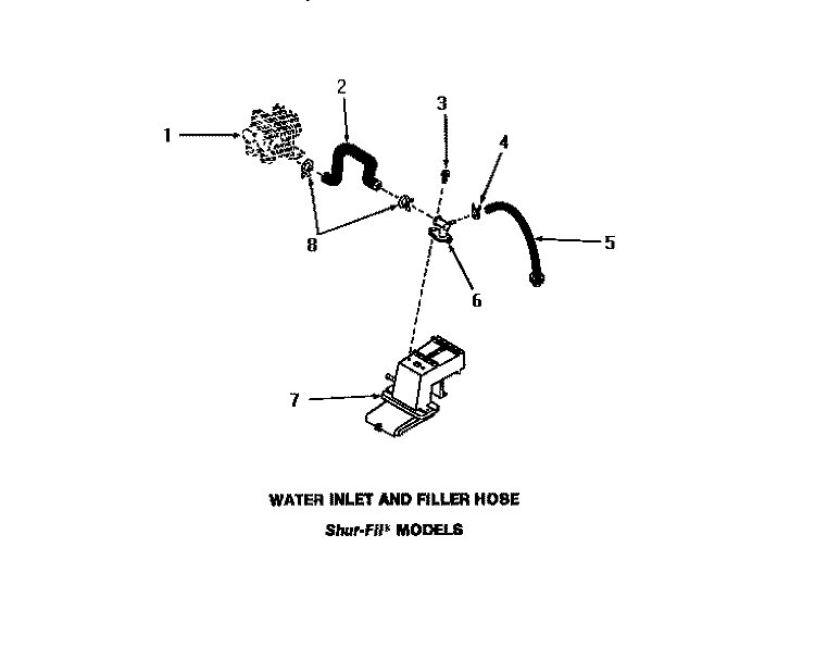 WATER INLET & FILLER HOSE Diagram and Parts List for FA3820  Amana Washer