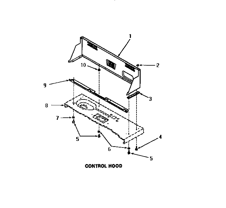 CONTROL HOOD Diagram and Parts List for FA6610  Amana Washer