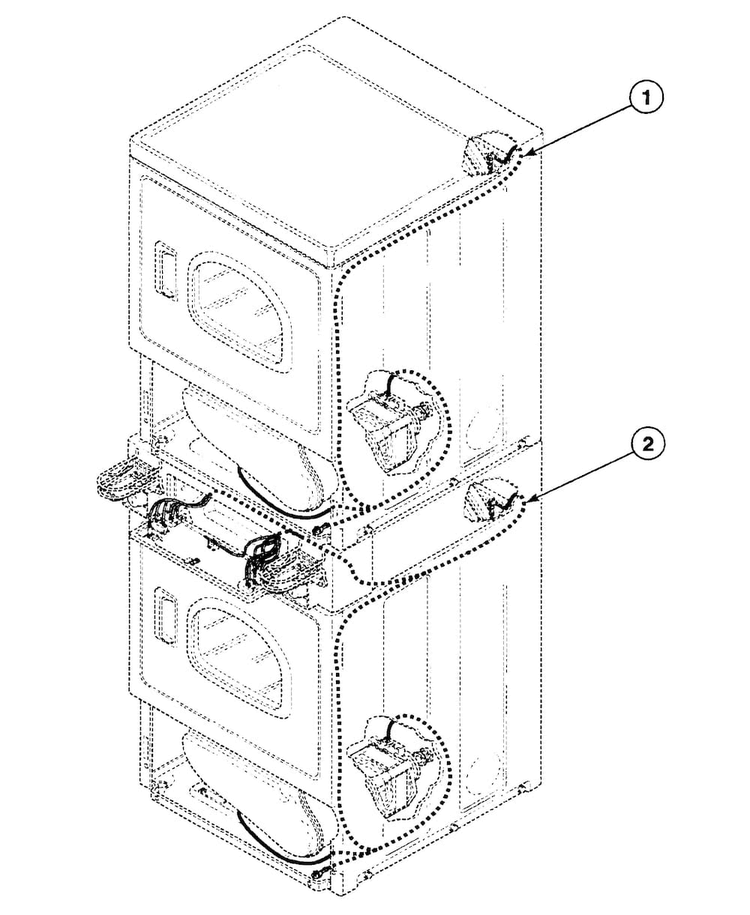 Harnesses 2 Diagram and Parts List for SSE107QF1724  Speed Queen Dryer