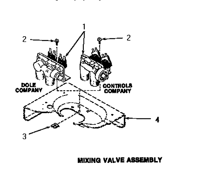 MIXING VALVE ASSY Diagram and Parts List for FA4200  Amana Washer