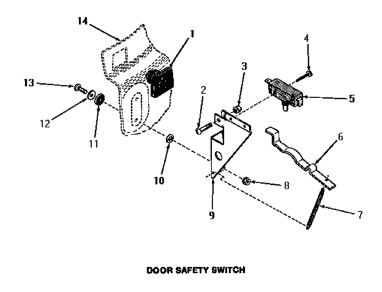 DOOR SAFETY SWITCH Diagram and Parts List for FA4200  Amana Washer