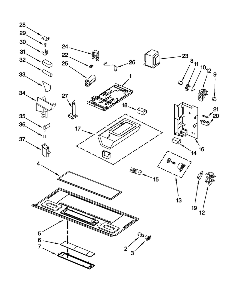 Interior And Ventilation Parts Diagram and Parts List for MMV6180WS0  Maytag Microwave