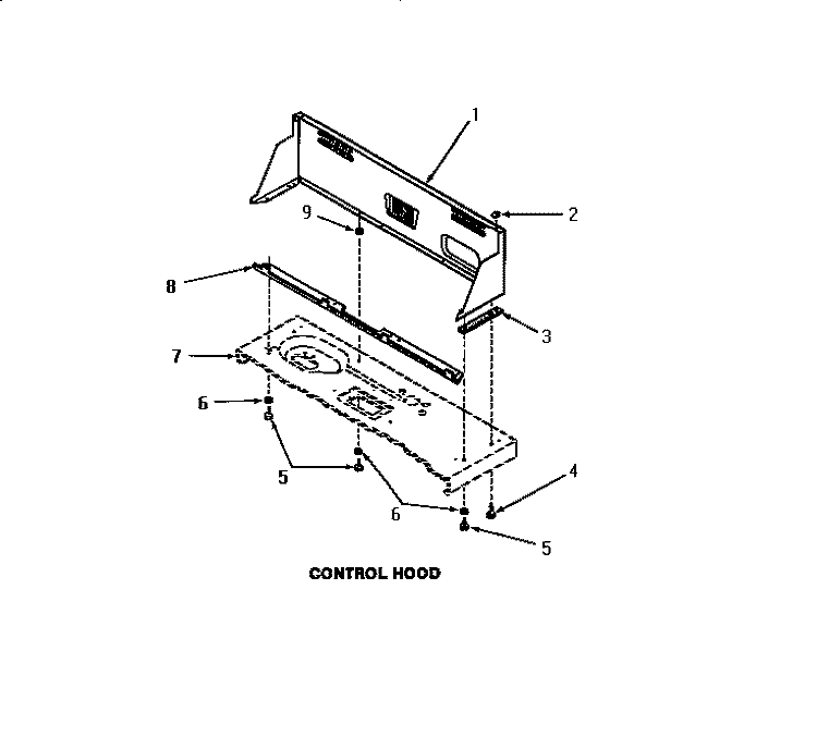 CONTROL HOOD Diagram and Parts List for FA4160  Amana Washer