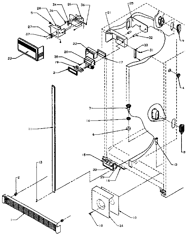 Cabinet Parts Diagram and Parts List for SXDE27N-P1162203W  Amana Refrigerator