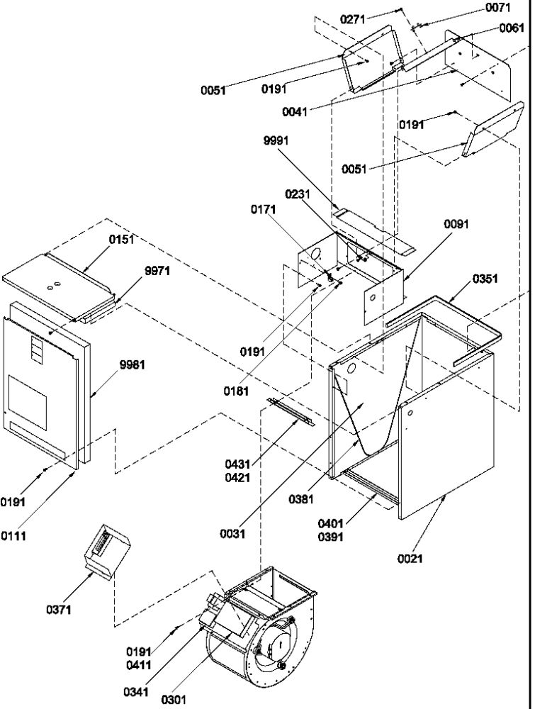 Cabinet Assembly Diagram and Parts List for BBC60A2A P1206406C Amana Air Conditioner