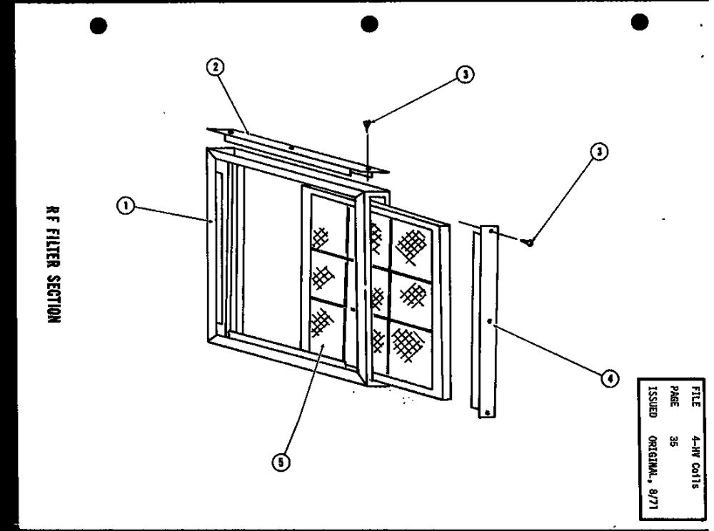 Rf Filter Section Diagram and Parts List for RF4,5 P53802-2C Amana Air Conditioner