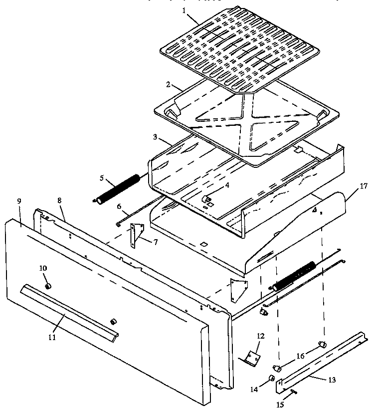 BROILER DRAWER ASSY Diagram and Parts List for RLN367UL P1143079N L Amana Range