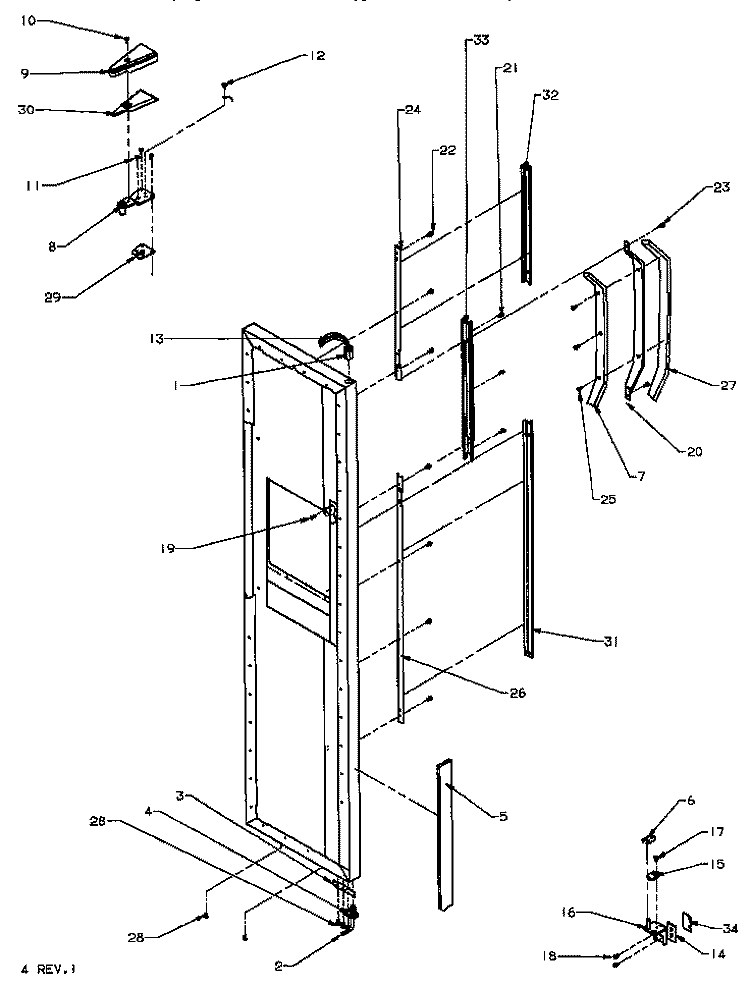 FZ DOOR HINGE AND TRIM PARTS Diagram and Parts List for SPD25AW P1162435W W Amana Refrigerator