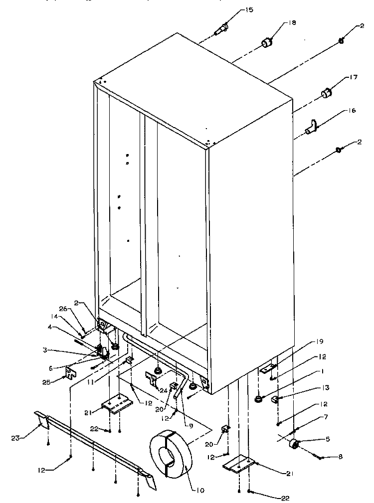 DRAIN AND ROLLERS Diagram and Parts List for SPD25AW P1162435W W Amana Refrigerator