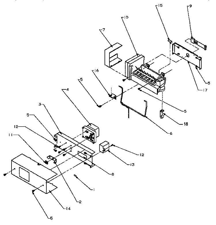 ICE MAKER Diagram and Parts List for SPD25AW P1162435W W Amana Refrigerator