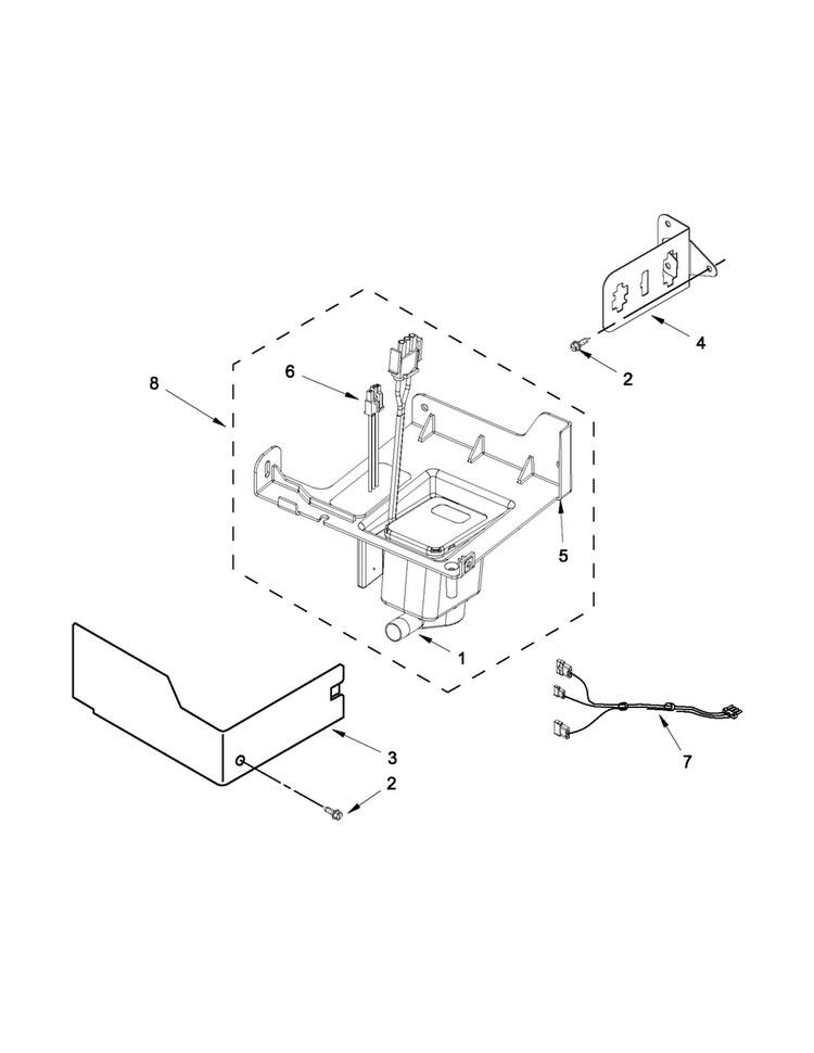 Pump Parts Diagram and Parts List for MIM1554XRS2  Maytag Ice Maker
